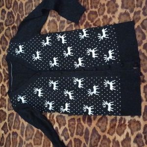 Reindeer design cardigan S